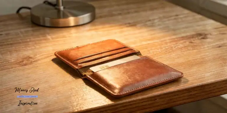 Open wallet with debit card visible illustrating risks of using a debit card