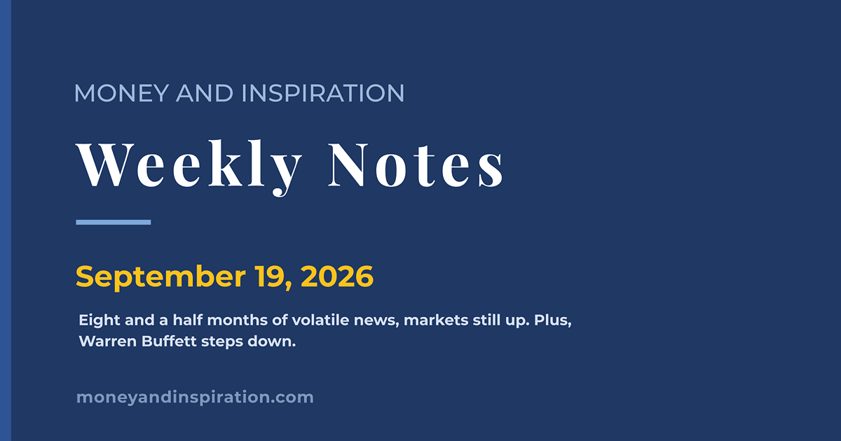 Weekly Notes for September 19, 2026 on eight and a half months of stock market ups and downs